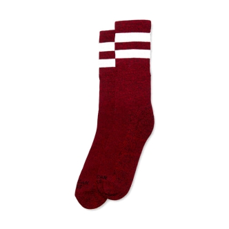 American Socks Mid High Red Noise Double White Striped (ARM679265)