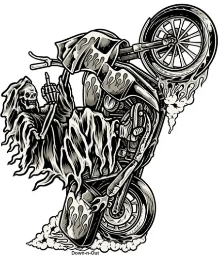 Down-n-out Wheely Reaper Sticker (RC00284)