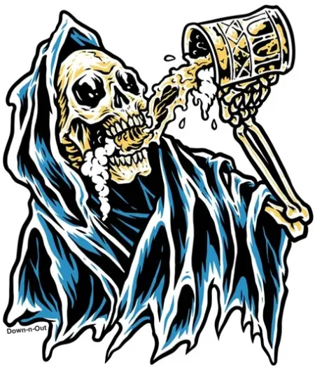 Down-n-out Beer Reaper Sticker (ARM655939)