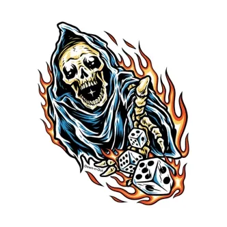 Down-n-out Dice Raper Sticker (ARM855939)