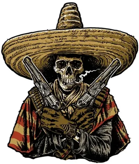 Down-n-out Bandido Skull Sticker (RC00218)