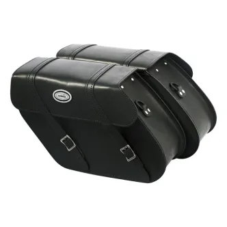 Ledrie, Reinforced Rigid Leather Saddlebag SET. 17 Liter (ARM158515)