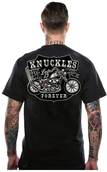 Lucky 13 Knuckles T-shirt Black (L13TS000004ZW-S)