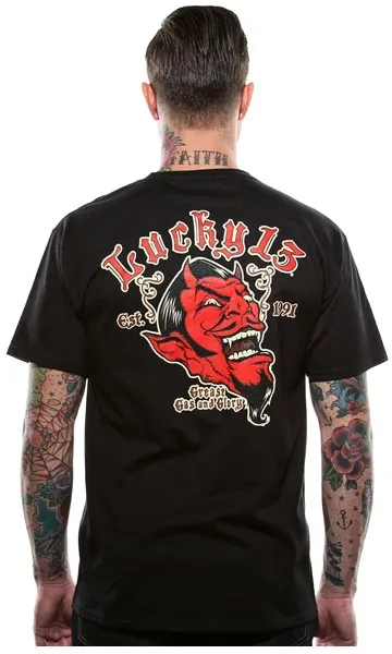 Lucky 13 Grease, Gas And Glory T-shirt Black (L13TS000012ZW-S)