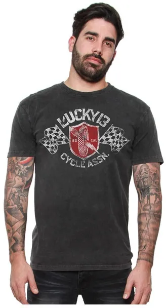 Lucky 13 Cycle Assen T-shirt Black (ARM094489)