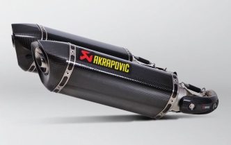 Akrapovic Carbon Fiber Slip-On Muffler With Carbon Fiber End Caps With EC/ECE Type Approval For Ducati 2008-2014 Monster 696, 2010-2014 Monster 796/795 & 2009-2010 Monster 1100 Models (S-D10SO7-HZC)
