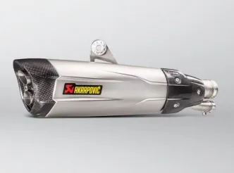 Akrapovic Titanium Slip-On Muffler With Carbon End Cap With EC/ECE Type Approval For BMW 2017-2018 S 1000 RR Models (S-B10SO6-HDVDZT)