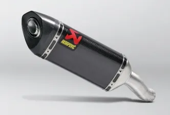 Akrapovic Carbon Fiber Slip-On Muffler With Carbon Fiber End Cap With EC/ECE Type Approval For Yamaha 2015-2024 YZF-R25, 2015-2021 YZF-R3 & 2016-2021 MT-03 Models (S-Y2SO16-HAPC/1)