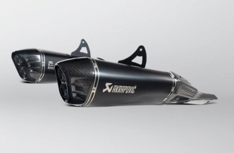 Akrapovic Titanium Slip-On Muffler In Black With Carbon Fiber End Caps With EC/ECE Type Approval For Suzuki 2021-2024 GSX-R 1300 Hayabusa Models (S-S13SO4-HRAATBL)