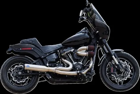 S&S Cycle 2-Into-1 Qualifier Race Only Exhaust System In Stainless For Harley Davidson 2018-2024 M8 Softail Models (550-1105)