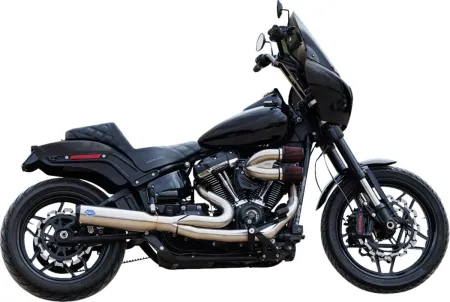 S&S Cycle 2-Into-1 Qualifier Race Only Exhaust System In Stainless For Harley Davidson 2018-2024 M8 Softail Models (550-1105)