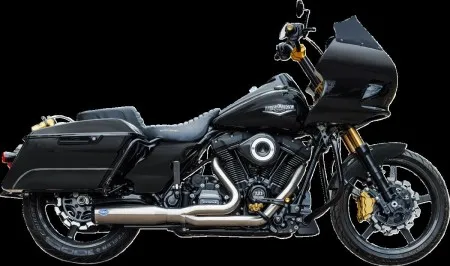 S&S Cycle 2-Into-1 Qualifier Race Only Exhaust System In Stainless Steel For Harley Davidson 2017-2024 M8 Touring Models (550-1107)