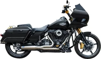 S&S Cycle 2-Into-1 Qualifier Race Only Exhaust System In Stainless Steel For Harley Davidson 2017-2024 M8 Touring Models (550-1107)