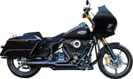 S&S Cycle 2-Into-1 Qualifier Race Only Exhaust System In Black For Harley Davidson 2017-2024 M8 Touring Models (550-1109)