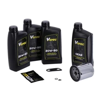 Vspec Mineral Oil Service Kit With Chrome Filter For 2004-2022 Harley Davidson XL Sportster (ARM018589)