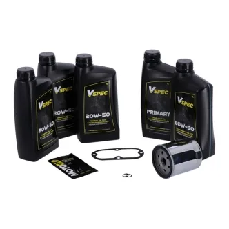 Vspec Mineral Oil Service Kit With Chrome Filter For 1984-1998 Harley Davidson Softail  (ARM418589)