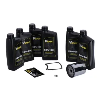 Vspec Mineral Oil Service Kit With Chrome Filter For 1986-1998 Harley Davidson FLT/Touring (ARM618589)
