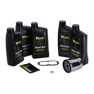 Vspec Mineral Oil Service Kit With Chrome Filter For 1999-2006 Softail & 1999-2005 Dyna (ARM818589)