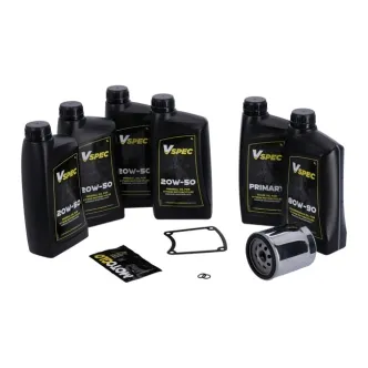 Vspec Mineral Oil Service Kit With Chrome Filter For 1999-2006 Harley Davidson FLT/Touring (ARM918589)