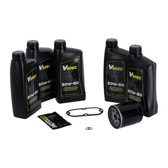 Vspec Fully Synthetic Service Kit With Black Filter For 1984-1998 Harley Davidson Evo Softail (ARM238589)