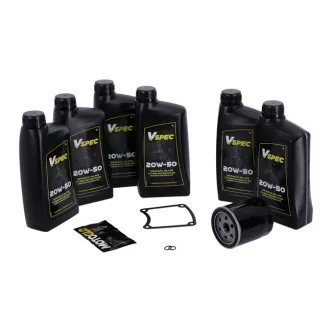Vspec Fully Synthetic Service Kit With Black Filter For 1986-1998 Harley Davidson FLT/Touring (ARM438589)