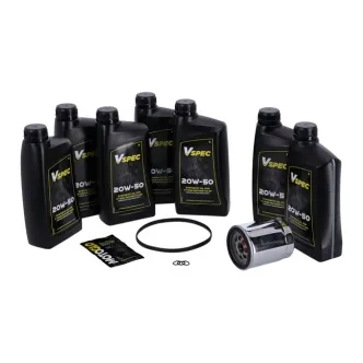 Vspec Fully Synthetic Service Kit With Chrome Filter For 2017-2024 Harley Davidson FLT/Touring & 2017-2024 Trikes (ARM838589)