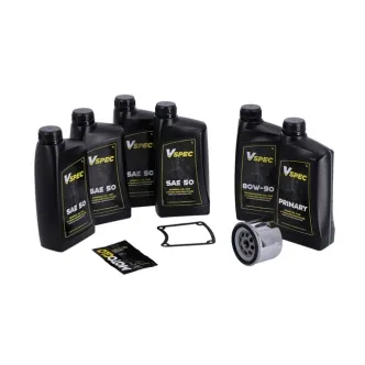 Vspec Mineral Oil Service Kit With Chrome Filter For 1985-1986 Harley Davidson FXR (ARM448589)