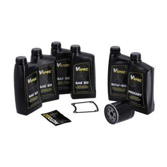 Vspec Mineral Oil Service Kit With Black Filter For 1985-1986 Harley Davidson FXR (ARM548589)
