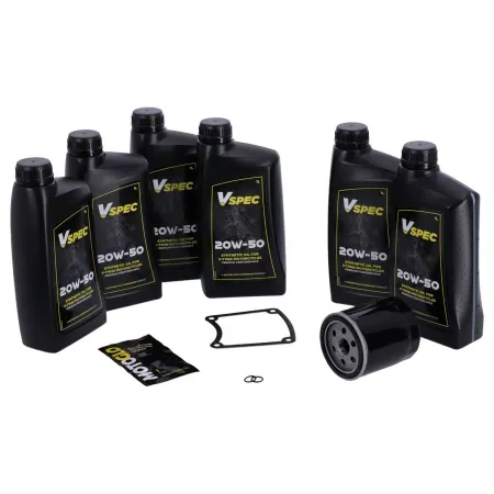 Vspec Fully Synthetic Service Kit With Black Filter For 1999-2006 Harley Davidson FLT/Touring (GRBRT45)