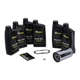 Vspec Fully Synthetic Service Kit With Chrome Filter For 1991-1998 Harley Davidson Dyna (ARM358589)