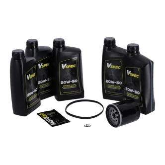 Vspec Fully Synthetic Service Kit With Black Filter For 2007-2017 Harley Davidson Softail & 2006-2017 Dyna (ARM458589)