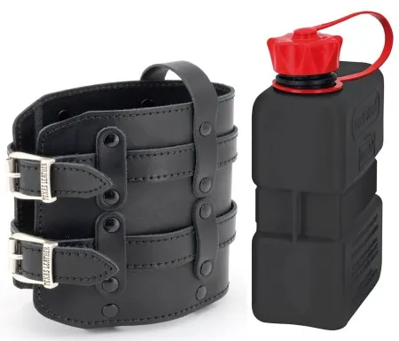 FuelFriend Fuel Bottle In Black 1 Litre Canister With Texas Leather Holder (755328)