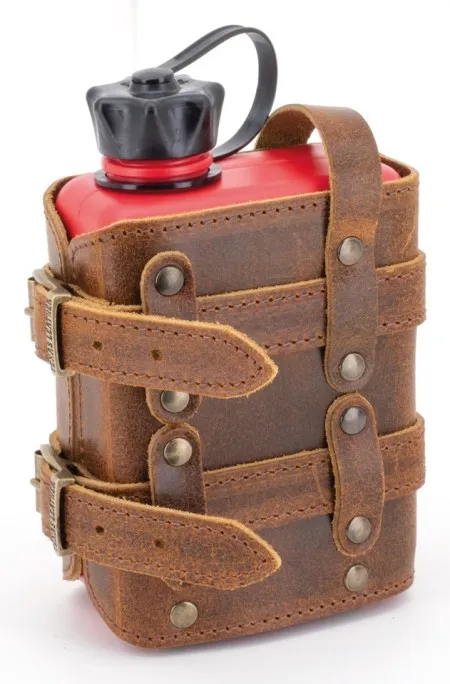 FuelFriend Fuel Bottle In Red 1 Litre Canister With Texas Leather Holder (755329)