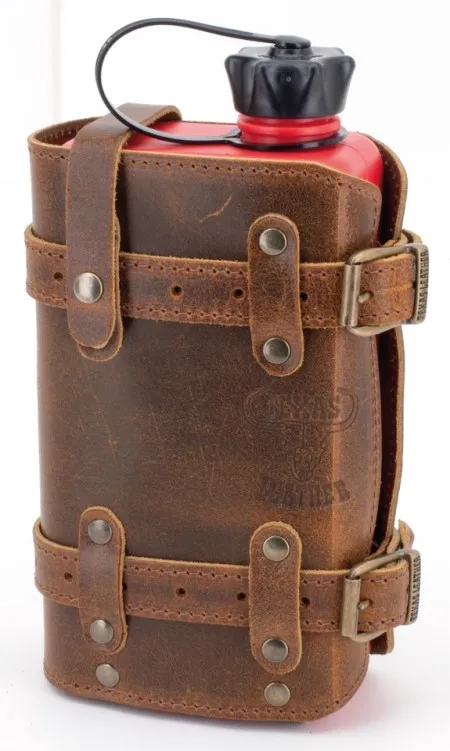FuelFriend Fuel Bottle In Red 1.5 Litre Canister With Texas Leather Holder (755333)