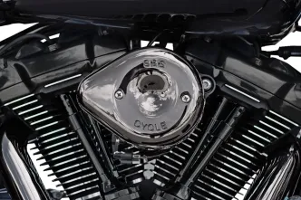 S&S Cycle Stealth Mini Teardrop Air Cleaner Kit In Lava Chrome Finish 2018-2024 Softail, 2017-2024 Touring Models (170-0782)