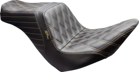 Le Pera TailWhip Up Front Double Diamond Chestnut Stitched Seat For Harley Davidson 2018-2024 FXLR Low Rider & FLSB Sport Glide Models (LYRU-580DD-CHET)