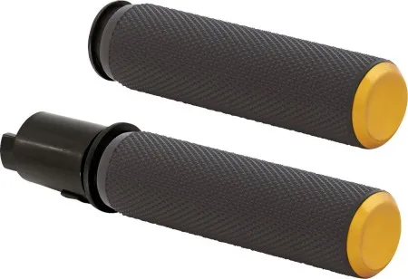Arlen Ness Knurled Fusion Grips In Gold For Harley Davidson 2025 Softail, 2023-2025 Road Glide & Street Glide Models (500-054)