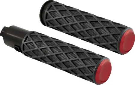 Arlen Ness Diamond Grips In Red For Harley Davidson 2025 Softail, 2023-2025 Road Glide & Street Glide Models (500-061)