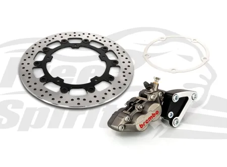 Free Spirits Bolt-in Kit With 4 Piston Caliper & 320mm Rotor In Titanium Finish For Royal Enfield Super Meteor E Shotgun 650 Models (503801T)