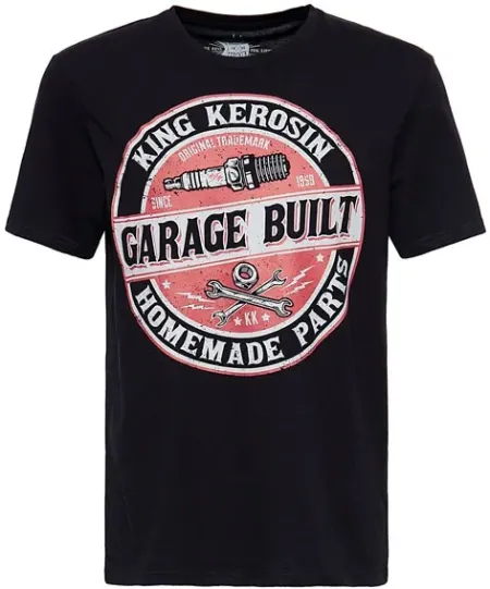 King Kerosin Garage Built T-shirt Black (KK220136-200-S)
