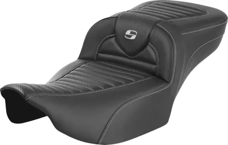 Saddlemen Extended Reach Roadsofa Carbon Fiber Tuck & Roll Seat For Harley Davidson 2023-2025 FLHX Street Glide & FLTR Road Glide Models (823-07-20500)