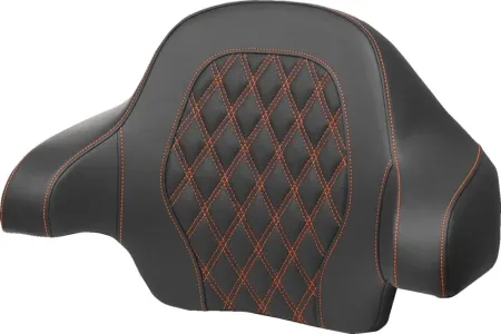 Saddlemen Lattice Stitched Tour Pack Backrest Pad With Orange Stitching For Harley Davidson 2014-2025 FLHR, FLHT, FLHX & FLTR Touring Models (814-07-15003)