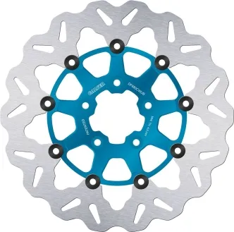 Galfer Wave Series Front Brake Disc In Blue Finish For Harley Davidson 2000-2013 Sportster, 2000-2007 Touring, 2000-2005 Dyna & 2000-2014 Softail Models (DF680CWUB)