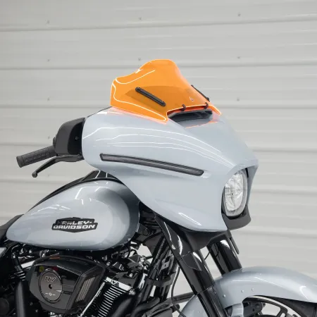 Klock Werks Flare Windshield 8 inch In Orange Ice For 2023-2025 CVO Street Glide & 2024-2025 Street Glide Models (KWW-01-0724)
