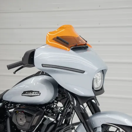 Klock Werks Flare Windshield 8 inch In Orange For 2023-2025 CVO Street Glide & 2024-2025 Street Glide Models (KWW-01-0729)
