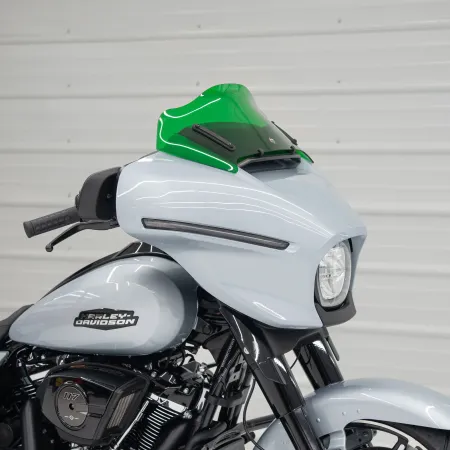 Klock Werks Flare Windshield 8 inch In Green For 2023-2025 CVO Street Glide & 2024-2025 Street Glide Models (KWW-01-0731)