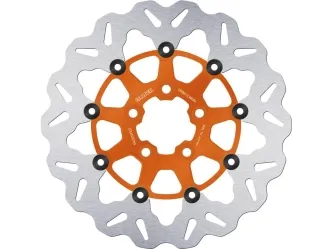 Galfer Wave Series Rear Brake Disc In Orange Finish For Harley Davidson 2000-2010 Sportster, 2000-2017 Dyna, 2000-2024 Softail & 2000-2007 Touring Models (DF681CWUN)