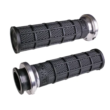 ODI Lock-on Hart-luck Signature Full-Waffle Grips In Silver For 2018-2024 Indian Challenger, Chief, Chieftan, Darkhorse Models (V31ITW-BB-S)