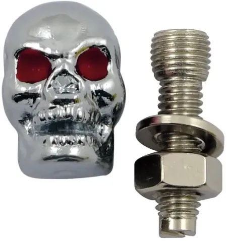 Trik Topz License Plate Mounts Skull Chrome (SHB-CH-2PK)