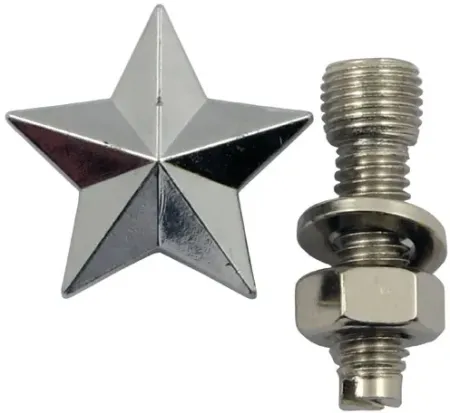 Trik Topz License Plate Mounts Star Silver (STB-CH-2PK)